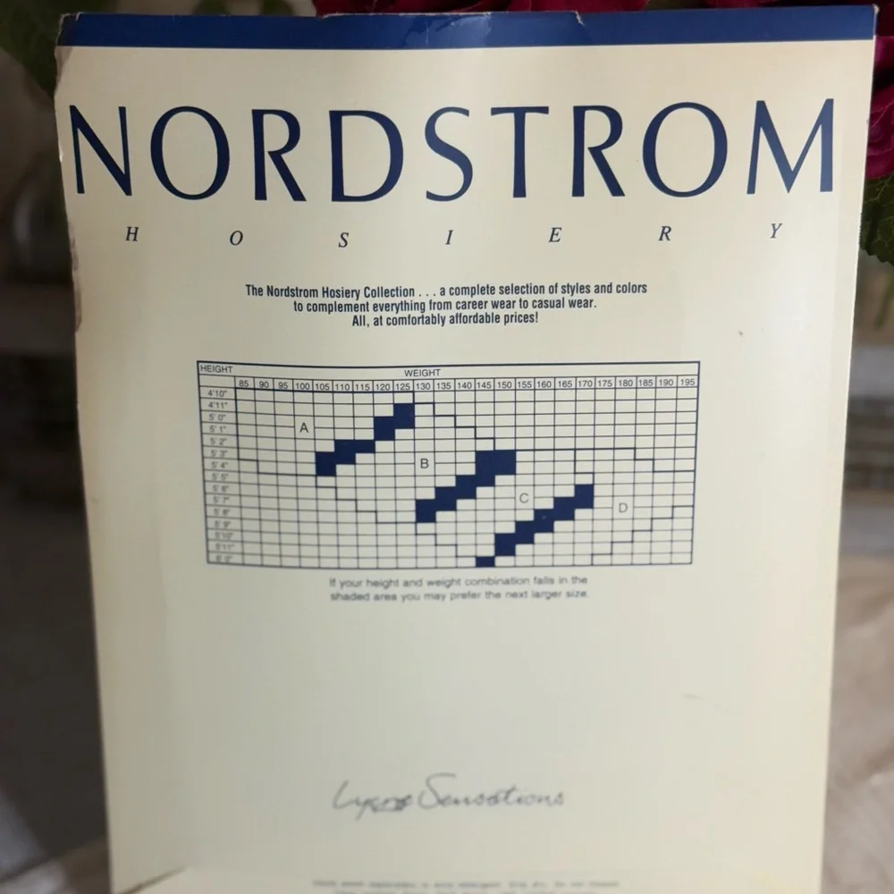 Vtg Nordstrom Control Top‎ Lycra Sheer Leg Hosiery Style 19502 Bamboo Size C